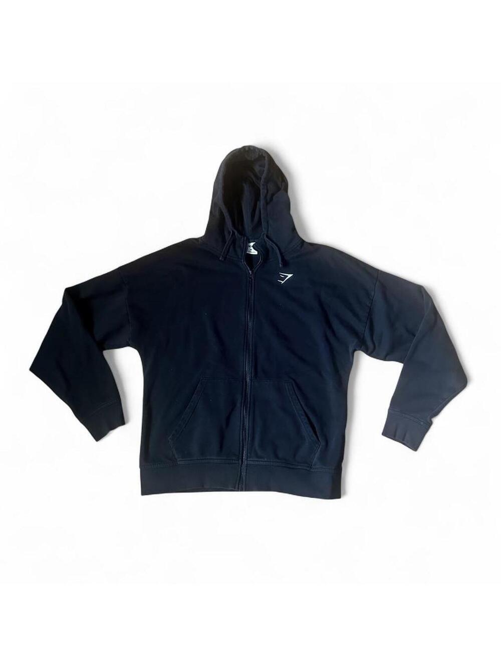 Gymshark men’s black zip up hoodie size M